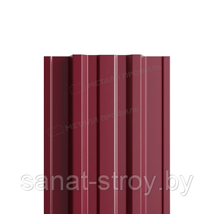 Штакетник металлический МП TRAPEZE-T 16,5х118 (ПЭ-01-3005-0.4) RAL 3005 Красное вино, фото 2