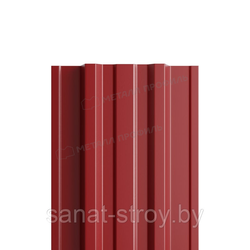 Штакетник металлический МП TRAPEZE-T 16,5х118 (ПЭ-01-3011-0.4)  RAL 3011 Коричнево-красный