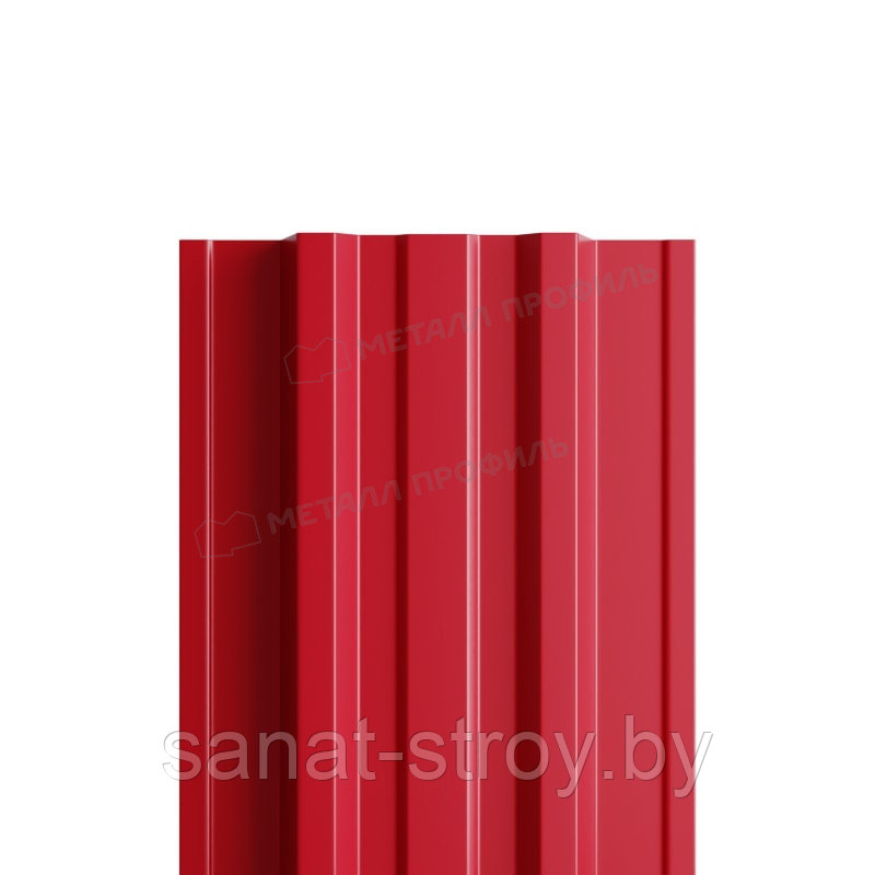 Штакетник металлический МП TRAPEZE-T 16,5х118 (ПЭ-01-3003-0.45) RAL 3003 Красный рубин - фото 1 - id-p174921188