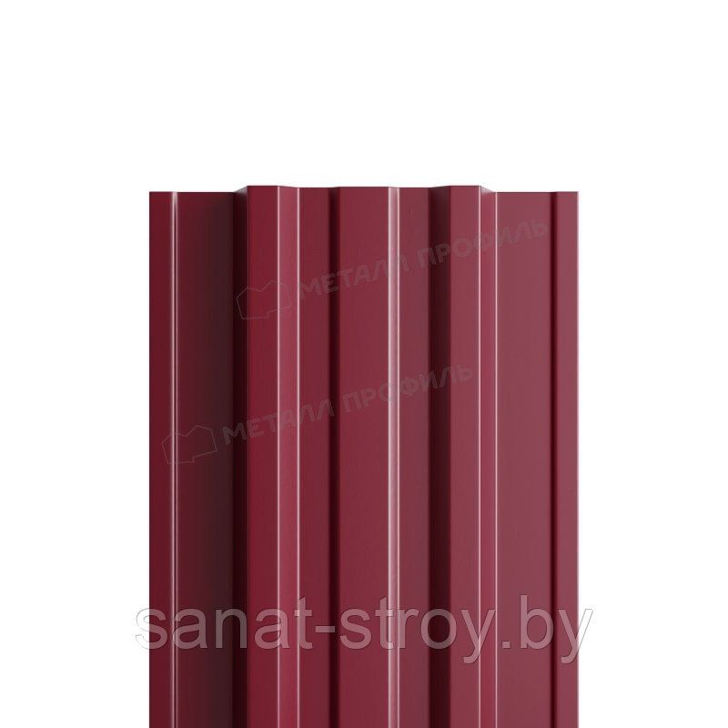 Штакетник металлический МП TRAPEZE-T 16,5х118 (PURMAN-20-3005-0.5) RAL 3005 Красное вино
