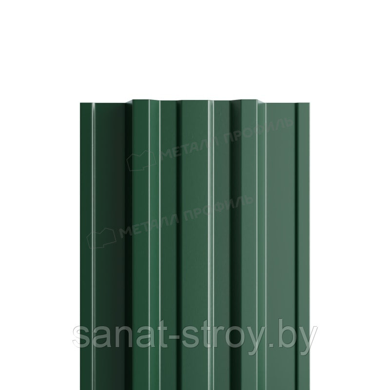 Штакетник металлический МП TRAPEZE-T 16,5х118 (PURMAN-20-6005-0.5)  RAL 6005 Зеленый мох