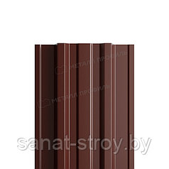 Штакетник металлический МП TRAPEZE-T 16,5х118 (PURMAN-20-8017-0.5) RAL 8017 Коричневый шоколад