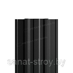 Штакетник металлический МП TRAPEZE-T 16,5х118 (PURMAN-20-9005-0.5)  RAL 9005 Черный темный