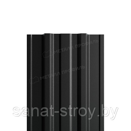 Штакетник металлический МП TRAPEZE-T 16,5х118 (PURMAN-20-9005-0.5)  RAL 9005 Черный темный, фото 2