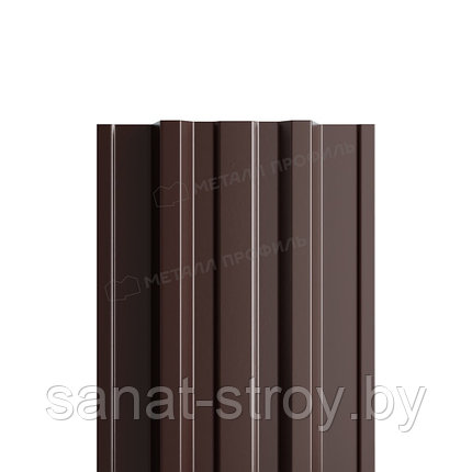 Штакетник металлический МП TRAPEZE-T 16,5х118 (PURMAN-20-32-0.5)  RR 32 Темно-коричневый, фото 2