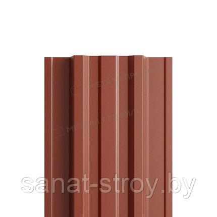 Штакетник металлический МП TRAPEZE-T 16,5х118 (PURETAN-20-29-0.5)  Шоколад RR 29 Вишневый, фото 2