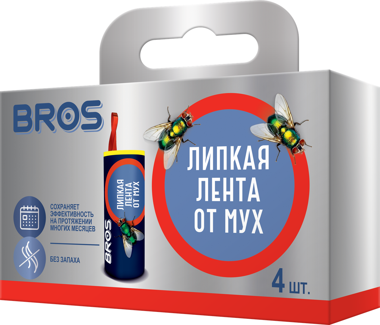 Липкая лента, упаковка 4 шт. BROS