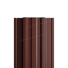 Штакетник металлический МП TRAPEZE-T 16,5х118 NormanMP (ПЭ-01-8017-0.5)  RAL 8017 Коричневый шоколад