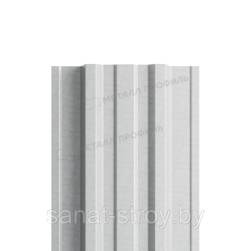Штакетник металлический МП TRAPEZE-T 16,5х118 NormanMP (ПЭ-01-9006-0.5)RAL 9006 Белый алюминий