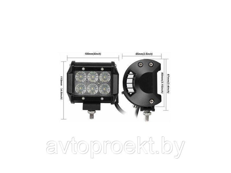 Дополнительные LED фары для внедорожников 18W Cree - фото 2 - id-p174931940