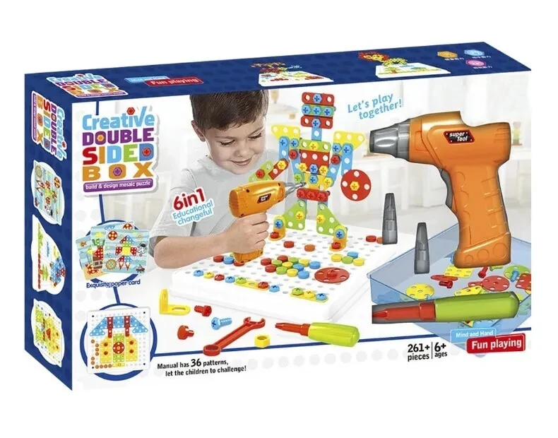 Конструктор с шуруповертом 261 деталь Creative Double Sided Box