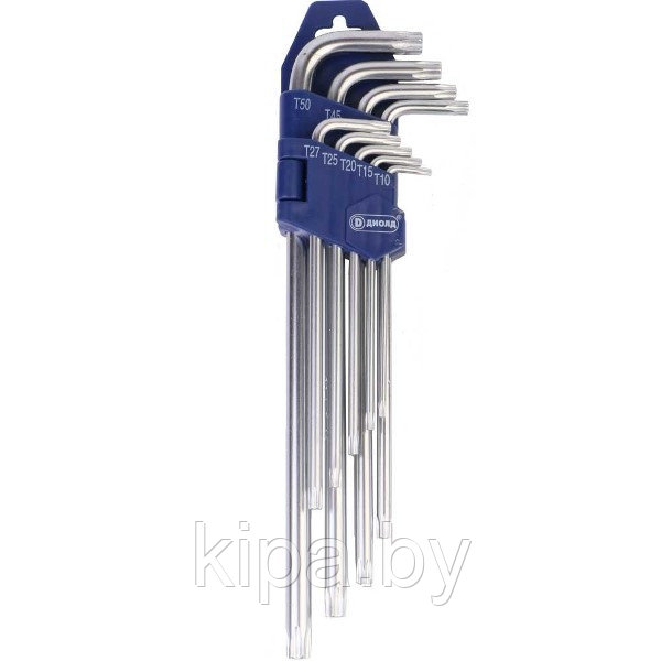 Набор ключей TORX, 9шт, Т10, Т15, Т20, Т25, Т27, Т30, Т40, Т45, Т50
