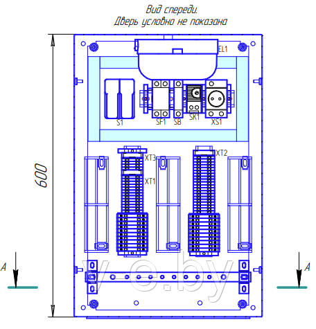 Вид спереди шкафа ШЗВ-60