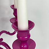 Подсвечник-канделябр Фуксия на 5 свечей, винтаж, фото 3