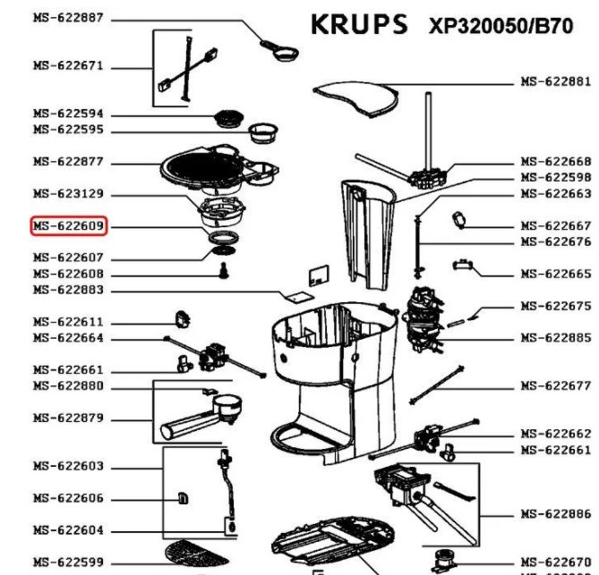 Уплотнитель рожок-бойлер для кофеварки Krups XP3200, Rowenta ES3200 - фото 2 - id-p116091311