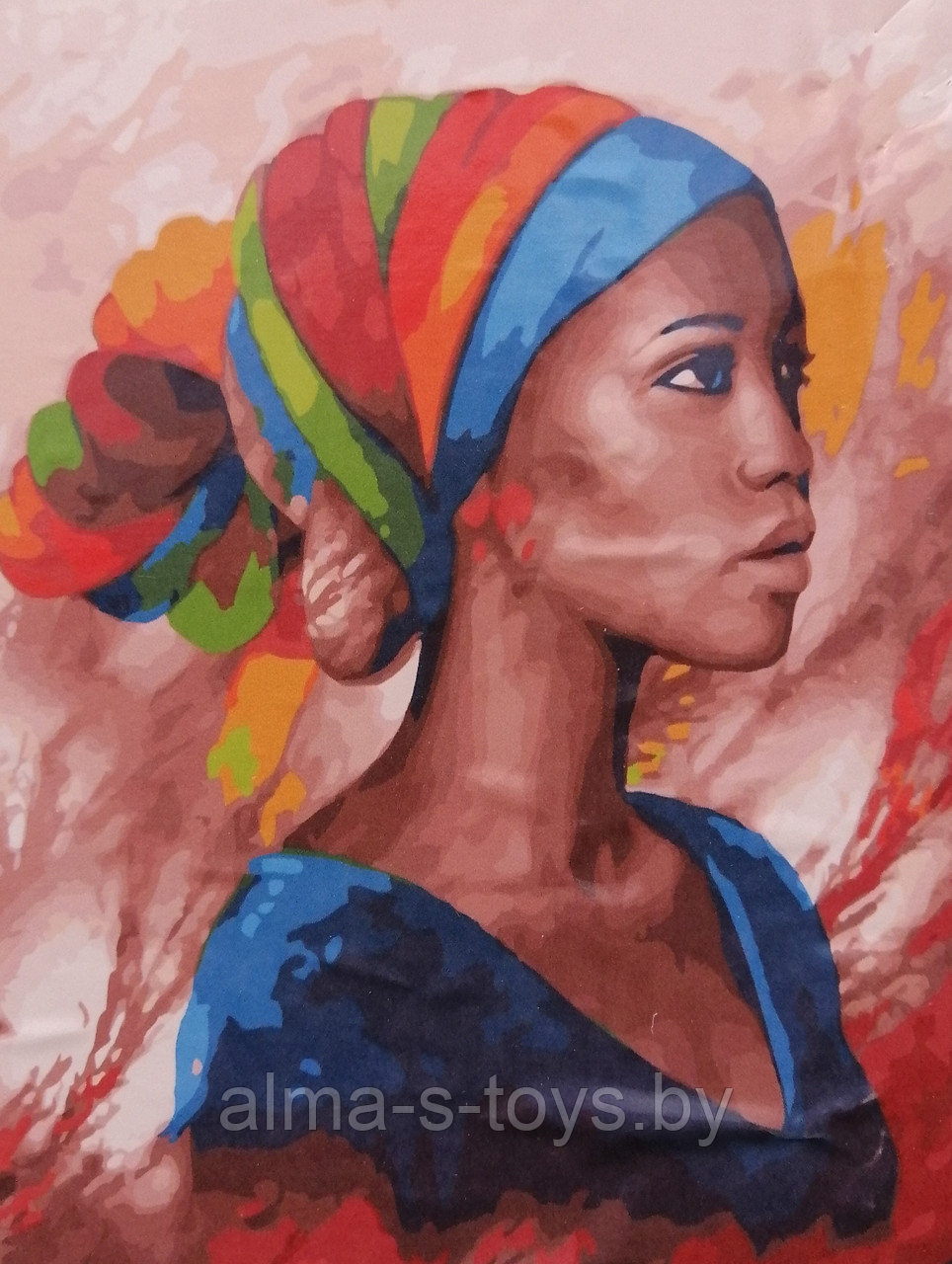 Рисование по номерам 40* 50 "Портрет африканки" - фото 1 - id-p174944463