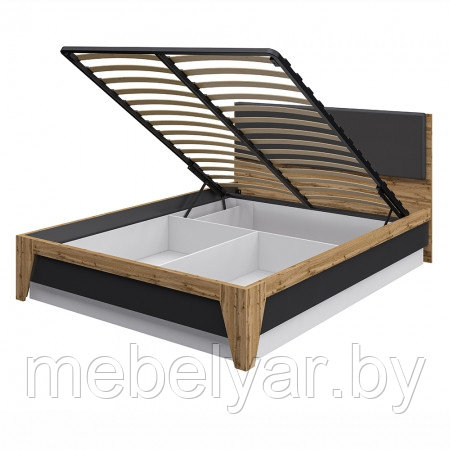 Кровать МН-036-20(1) Мебель Неман Cканди Графит (с подъёмным механизмом) - фото 2 - id-p174947792