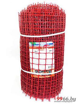 Заборная сетка пластиковая садовая решетка для забора Гидроагрегат Профи 33х33 0.5x20m красная Р1-00010077