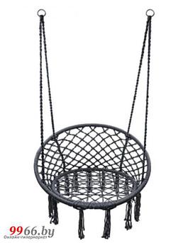 Гамак-кресло подвесное качели для дачи сада отдыха дома ZDK Homium hammock5 сидячий плетеный черный 120кг