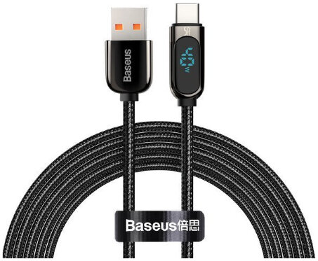 Кабель Baseus Display Fast Charging Data Cable USB Type-C 5A 40W 2м, цвет Черный (CATSK-A01) - фото 1 - id-p174948551