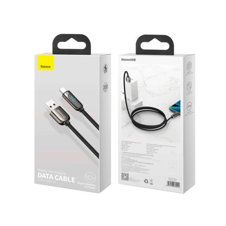 Кабель Baseus Display Fast Charging Data Cable USB Type-C 5A 40W 2м, цвет Черный (CATSK-A01) - фото 3 - id-p174948551