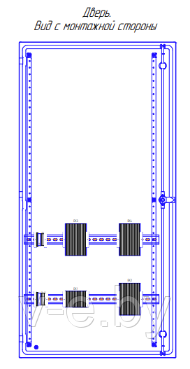 Вид с монтажной стороны шкафа зажимов трансформаторов напряжения ШЗН-2_типовое исполнение