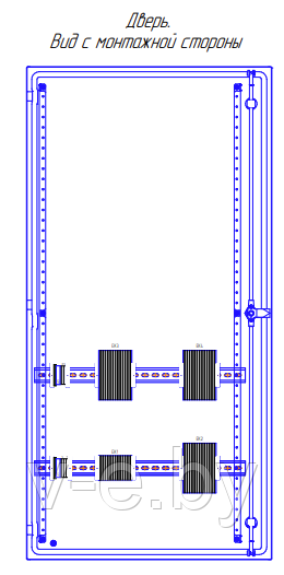 Вид с монтажной стороны шкафа зажимов трансформаторов напряжения ШЗН-2_типовое исполнение