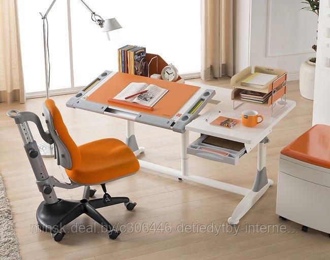 Регулируемый стол-парта COMF-PRO King Desk Белый, серые вставки - фото 7 - id-p64898093