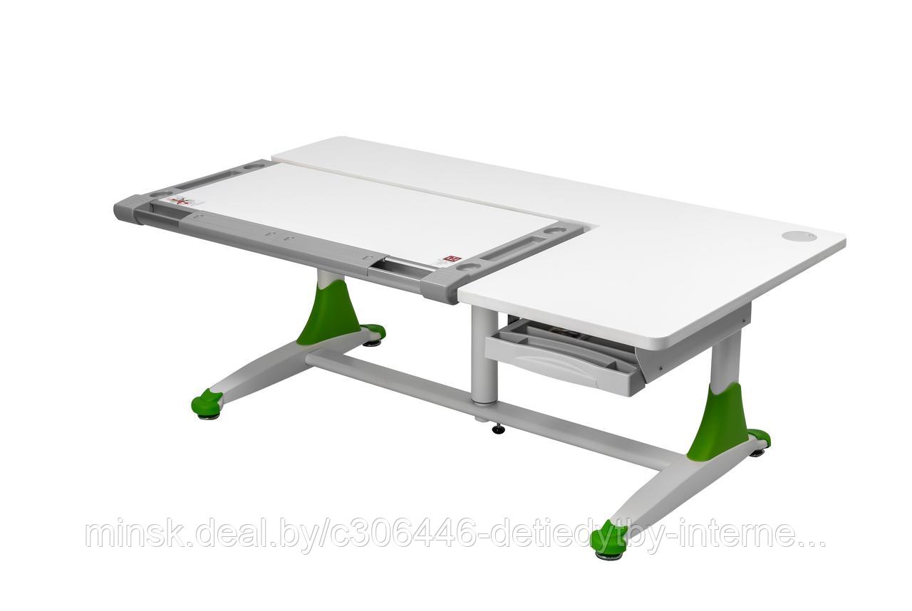 Регулируемый стол-парта COMF-PRO King Desk Белый, серые вставки - фото 5 - id-p64898093