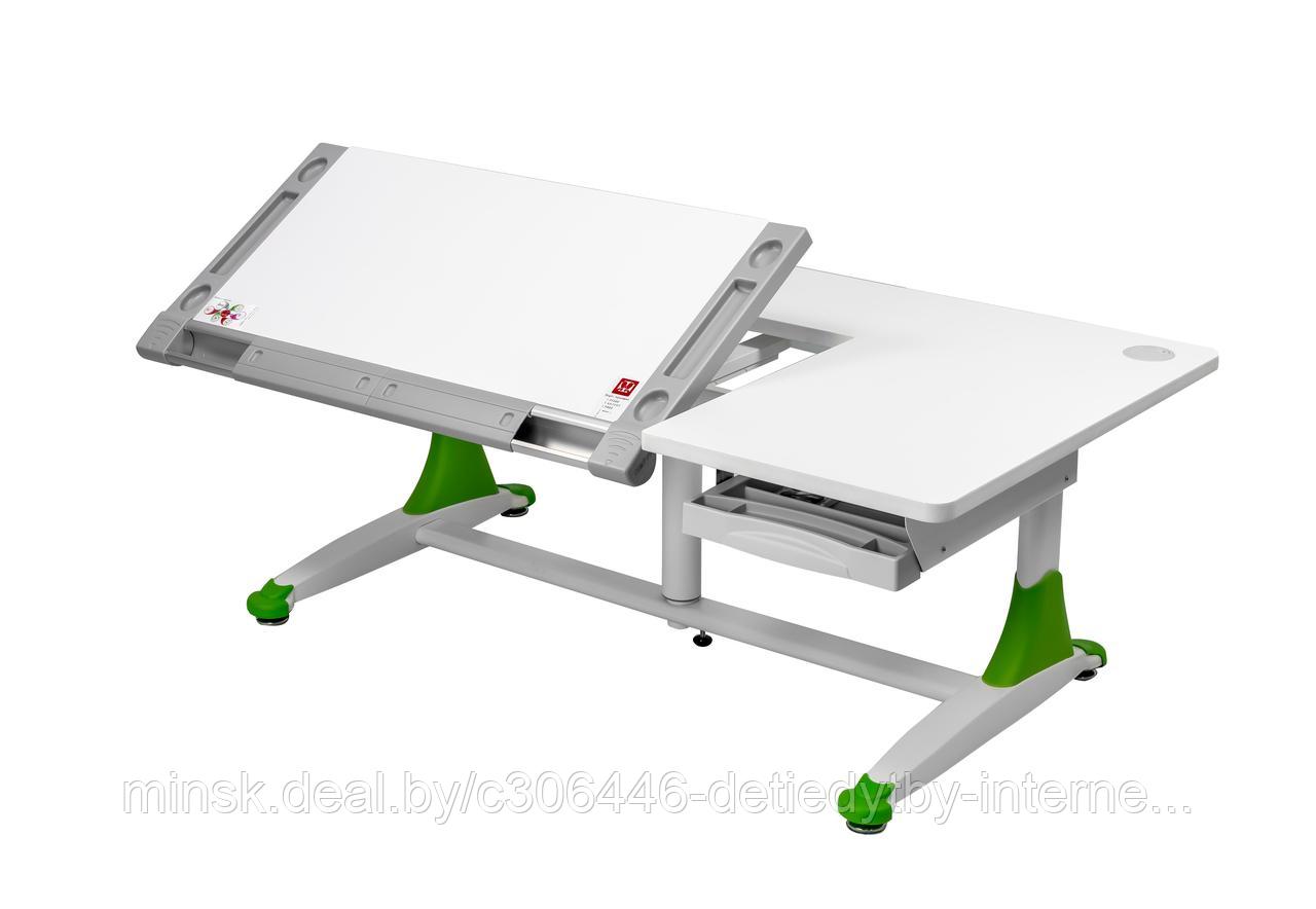 Регулируемый стол-парта COMF-PRO King Desk Белый, серые вставки - фото 4 - id-p64898093