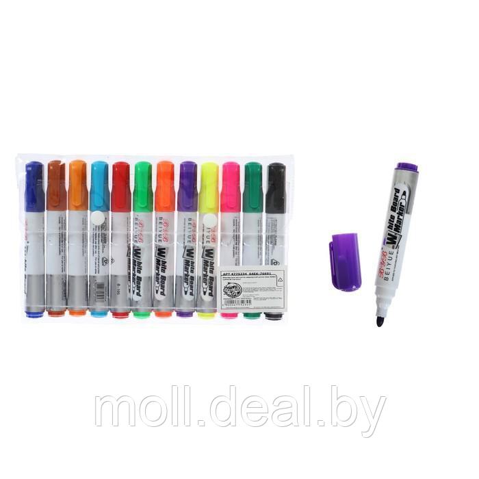 Набор маркеров для магнитно-маркерной доски, 3 мм, 12 цветов - фото 1 - id-p174895209