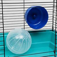 Набор для грызунов, шар прозрачный 14 см + колесо синее 13.5 см