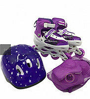 Детские роликовые коньки 3 в 1, фиолетовые, S (р-р31-34)