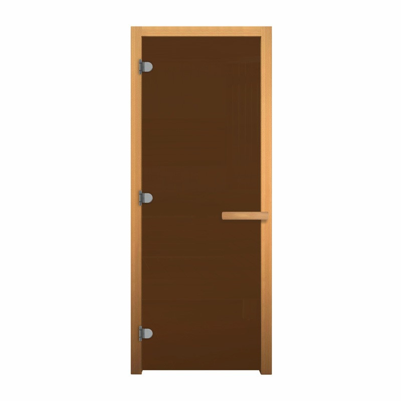 Стеклянная дверь 1900х700 матовая бронза 8мм 3петли (Осина) - фото 1 - id-p91406589