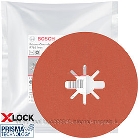 Керамический фибровый шлифкруг 125 мм P120 X-Lock Prisma R782 Inox BOSCH (2608621827)