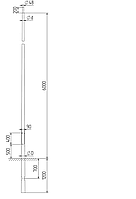 ОМКПК-1-6.0 - Опора металлическая консольная прямостоечная круглая (граненая -ОМФГ) высотой 6 метров