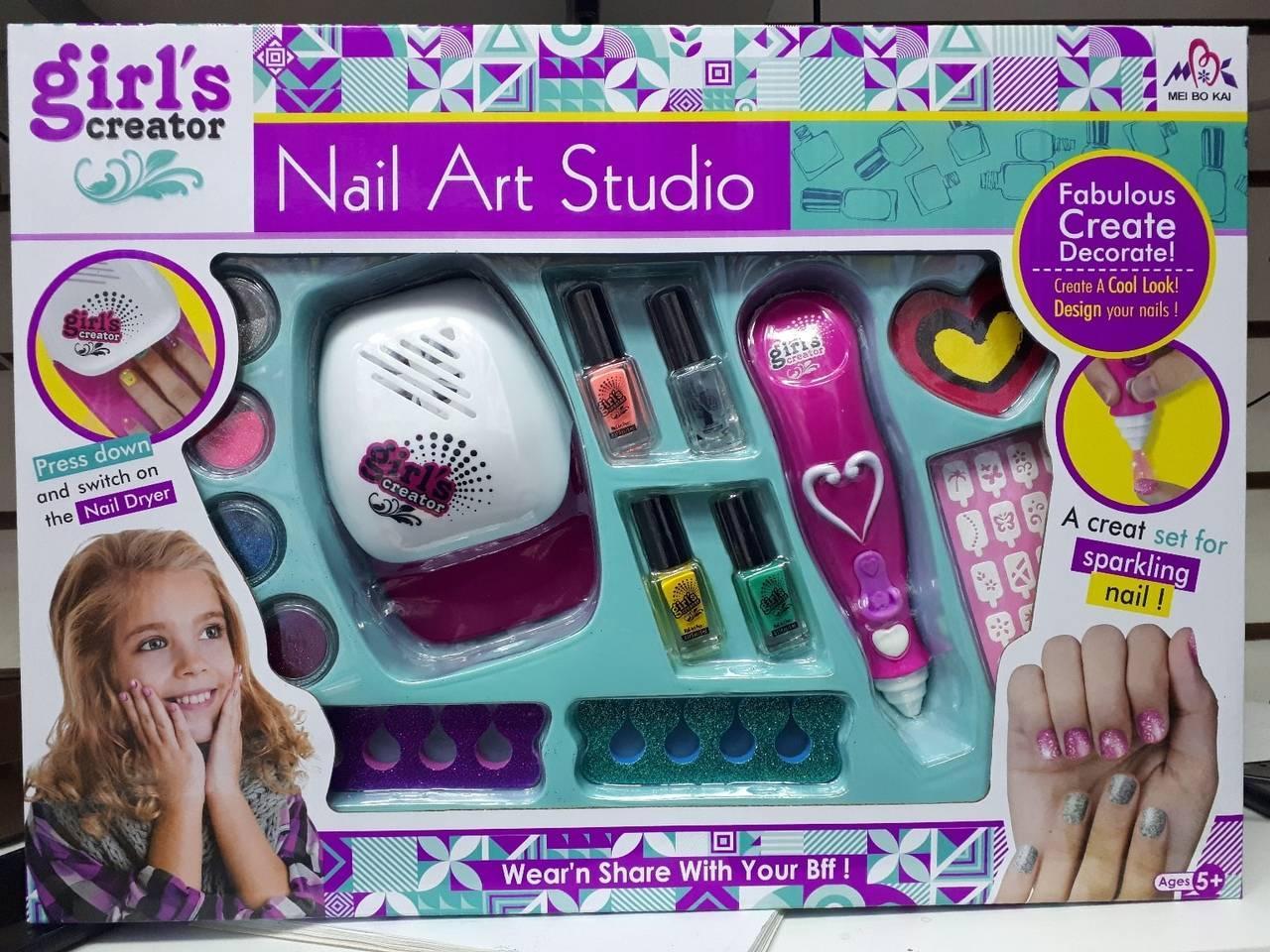 Детский маникюрный набор Nail Art Studio для девочек с сушилкой и распылителем - фото 1 - id-p174962162