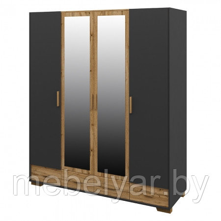 Шкаф для одежды МН-036-34(1) Мебель Неман Cканди Графит - фото 1 - id-p174967771