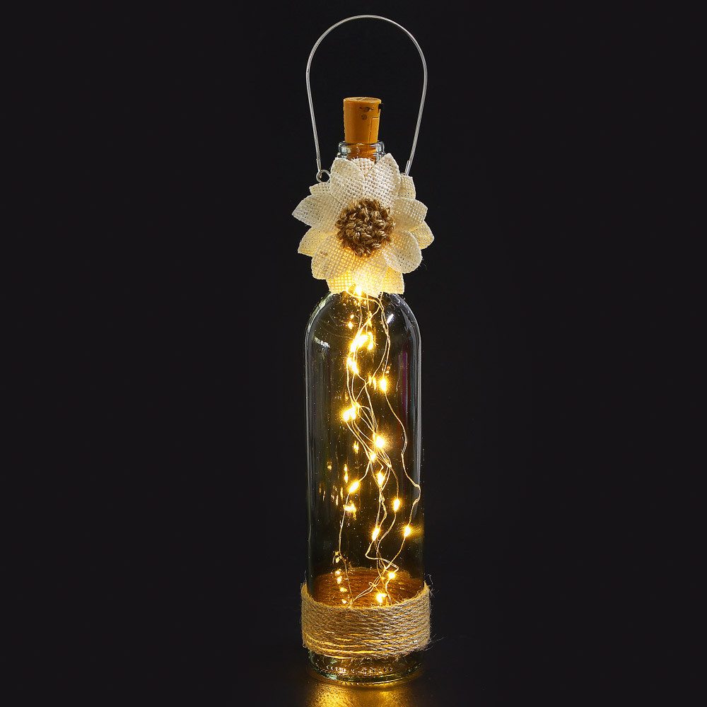 Светильник декоративный бутылка с гирляндой - фото 1 - id-p174995608