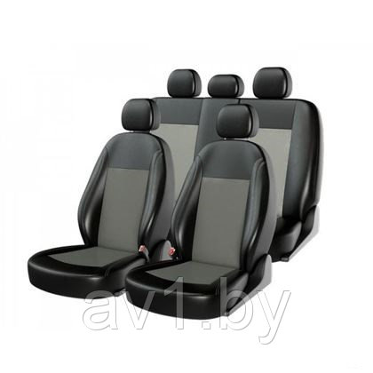 Чехлы модельные Volkswagen T4 / перед - сиденья 1+2 /3 подг /Фольксваген Т4 (экокожа + жаккард) - фото 1 - id-p174363488