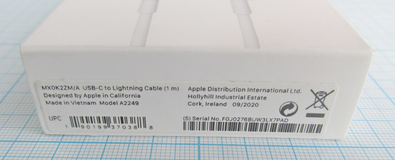 Кабель Apple Lightning/USB-C (Type-C) MX0K2ZM/F, оригинал - фото 2 - id-p174838353