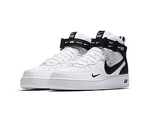 Кроссовки Nike Air Force 1 Mid'07 (черно-белые)