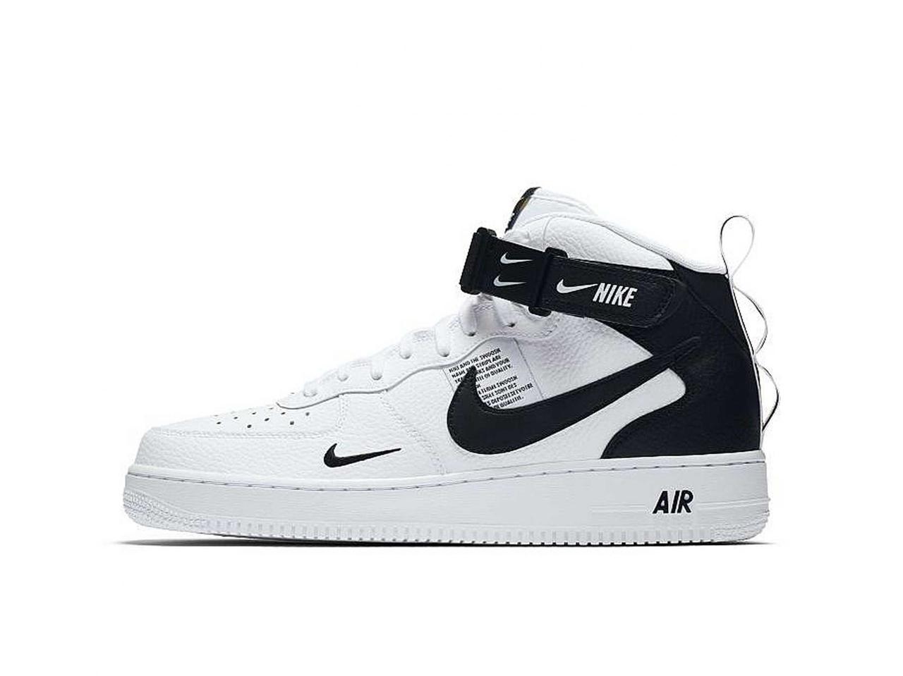 Кроссовки Nike Air Force 1 Mid'07 (черно-белые) - фото 2 - id-p175023846