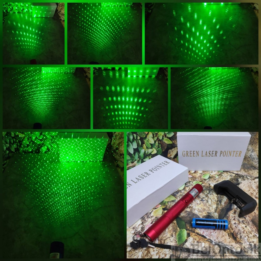 Лазерная указка Green Laser Pointer 303 с ключом Огонь 303, черный корпус - фото 10 - id-p175030234