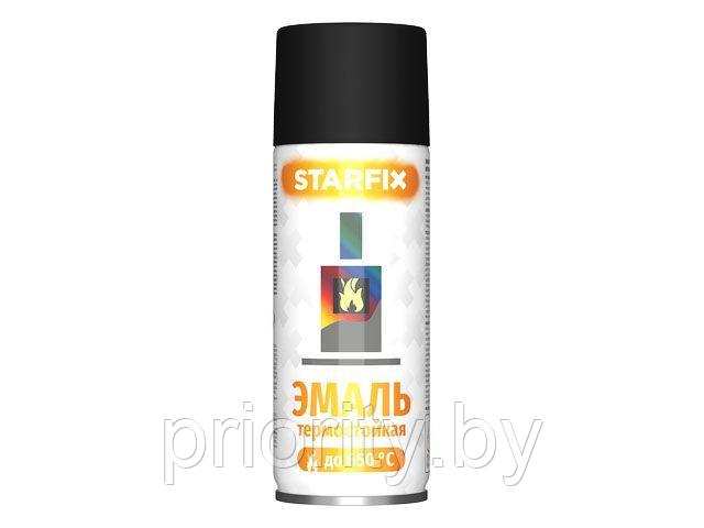 Краска-эмаль аэроз. термостойкая силиконовая черный STARFIX 520мл - фото 1 - id-p159268285