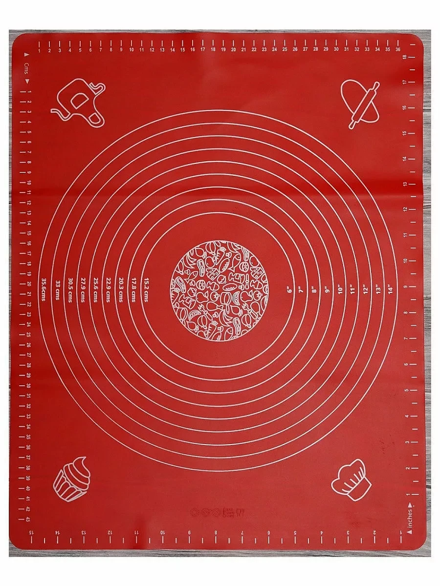 Коврик силиконовый для раскатки теста (45 х 36 см) Красный - фото 3 - id-p175028303