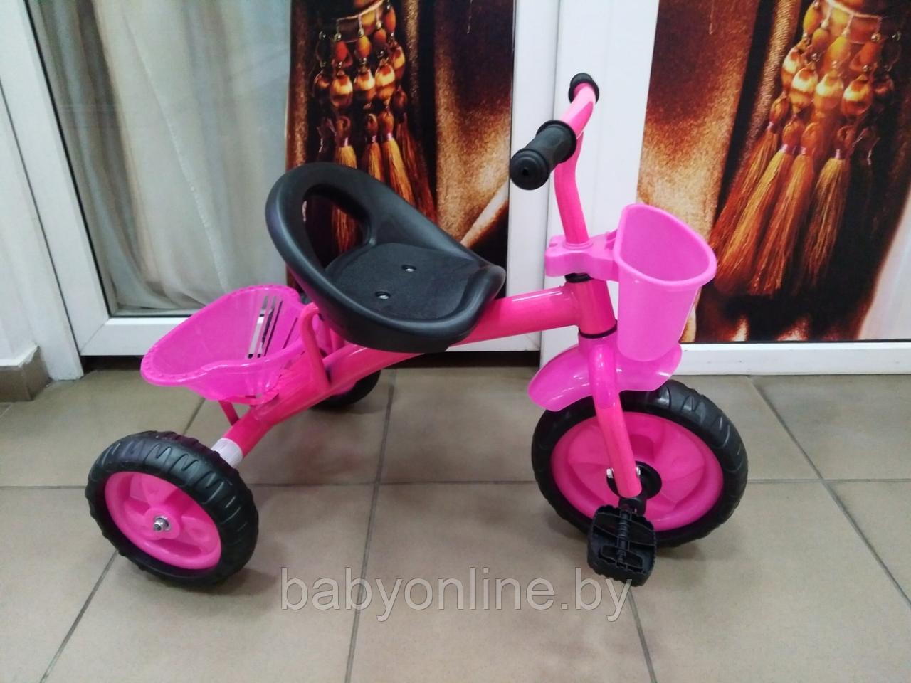 Детский велосипед трехколесный арт 503 от 1 до 3 лет розовый - фото 1 - id-p175051424