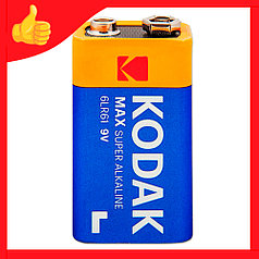 Алкалиновая батарейка KODAK Max Super Alkaline 9V (Krona 6LR61)