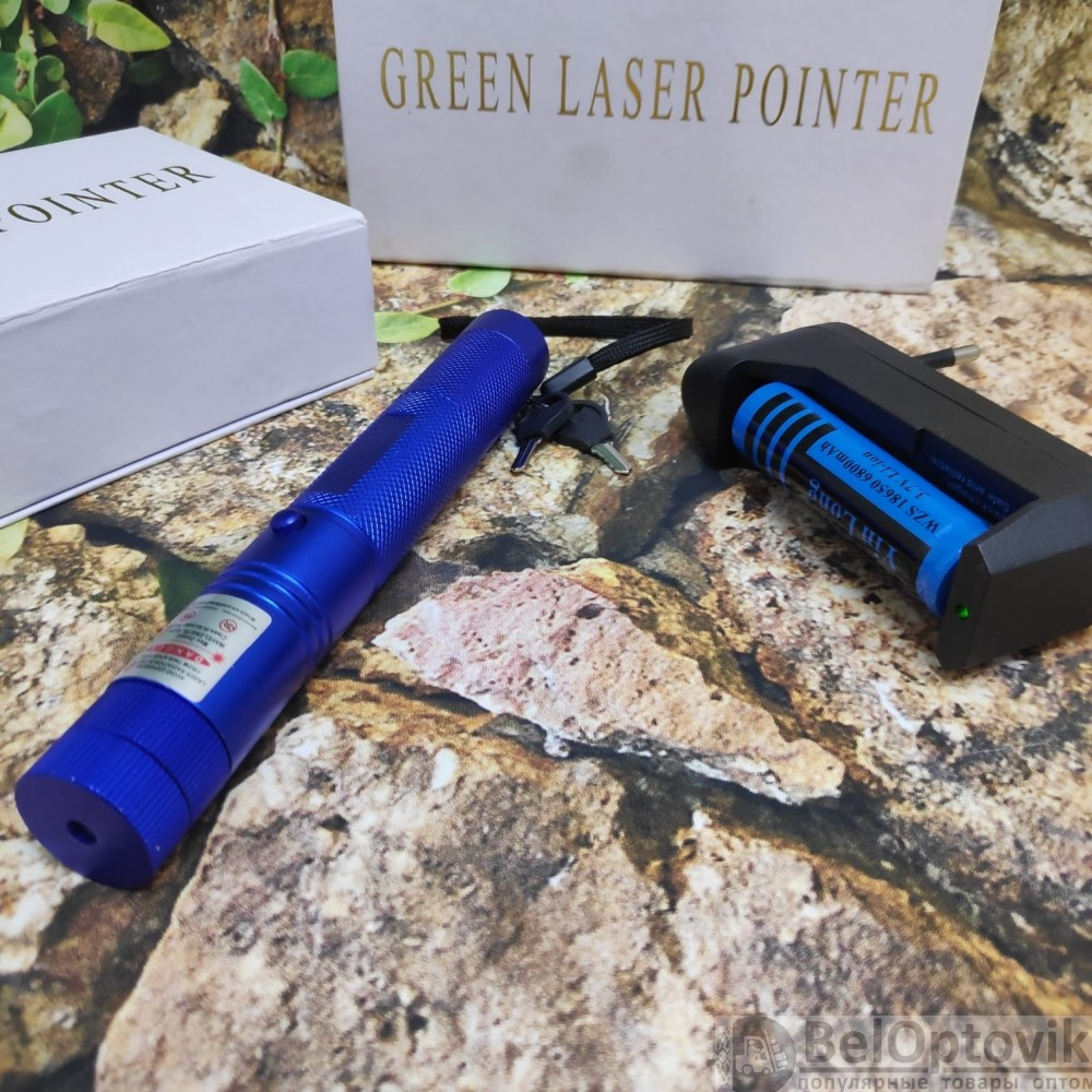 Лазерная указка Green Laser Pointer 303 с ключом SD-Lazer 303, красный корпус - фото 4 - id-p174755968