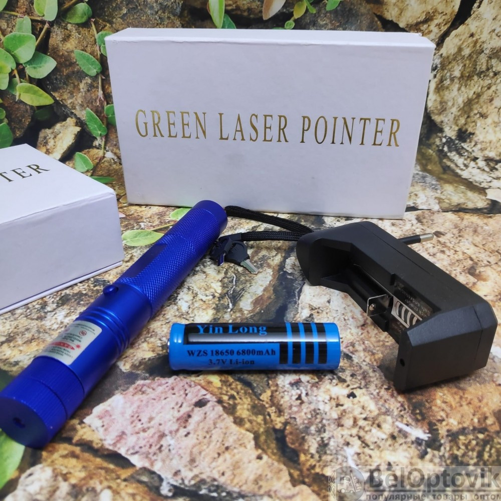 Лазерная указка Green Laser Pointer 303 с ключом SD-Lazer 303, красный корпус - фото 5 - id-p174755968